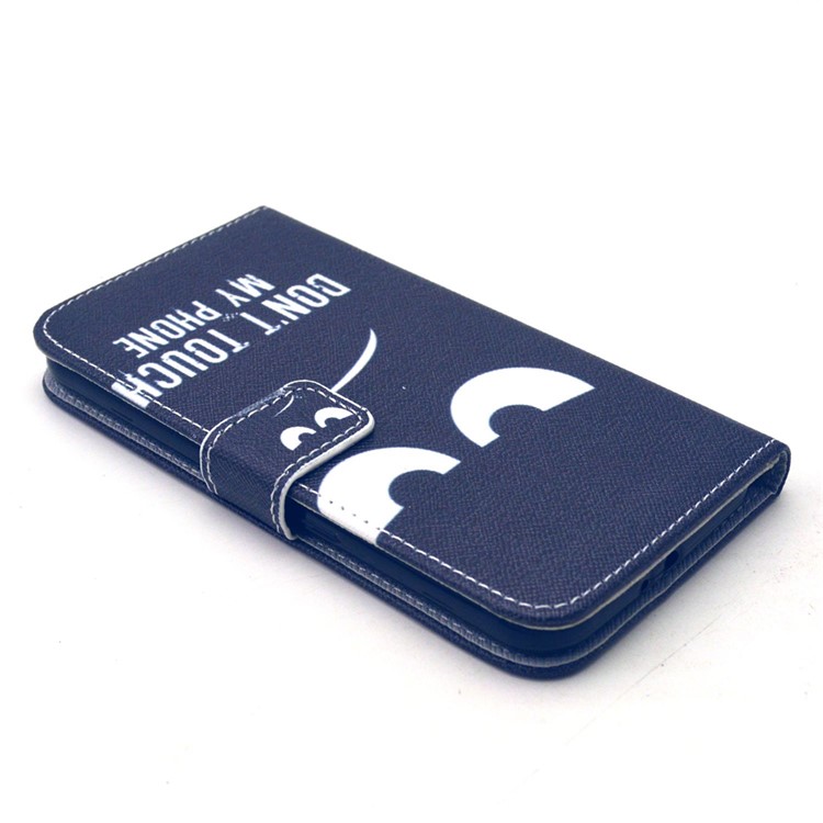 Leather Folio Protective Phone Case for Galaxy S6 G920 - Do Not Touch My Phone-4