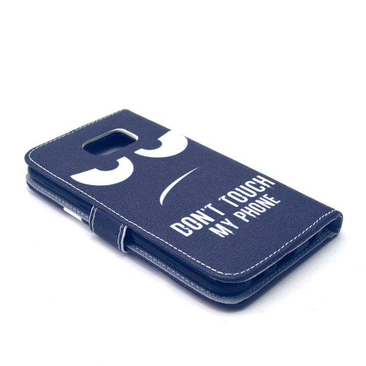 Leather Folio Protective Phone Case for Galaxy S6 G920 - Do Not Touch My Phone-5