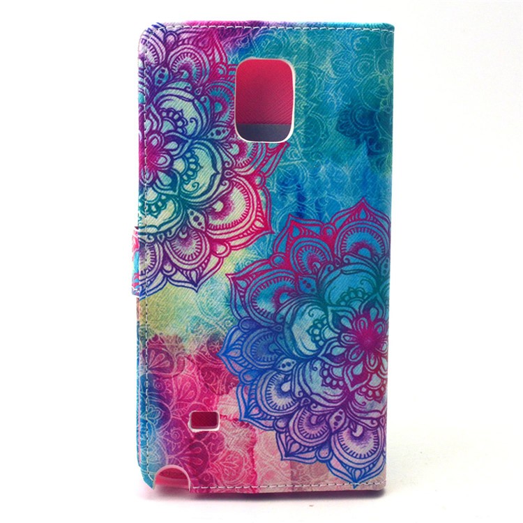 Leather Wallet Protective Case for Galaxy Note 4 N910 - Elegant Mandala Pattern-2