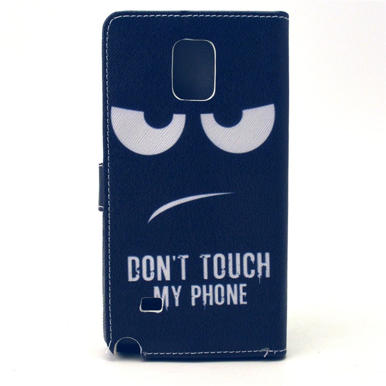 Leather Wallet Protective Mobile Cover for Galaxy Note 4 N910 - Do Not Touch My Phone-2