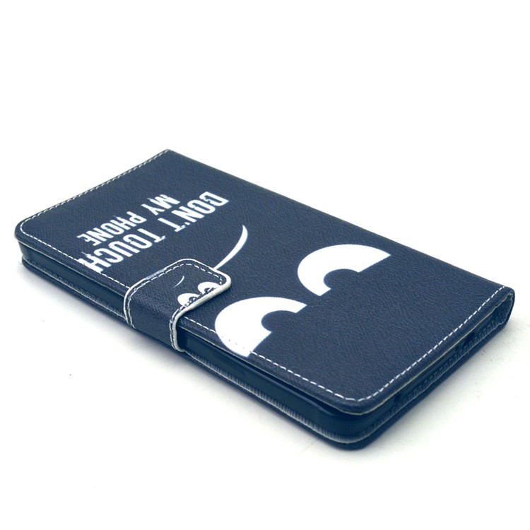 Leather Wallet Protective Mobile Cover for Galaxy Note 4 N910 - Do Not Touch My Phone-3