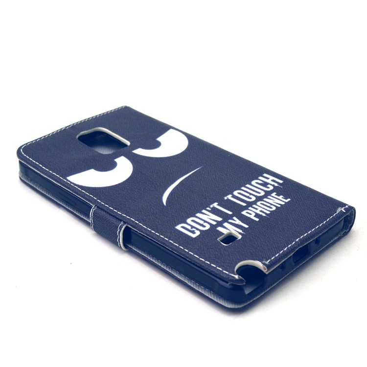Leather Wallet Protective Mobile Cover for Galaxy Note 4 N910 - Do Not Touch My Phone-4