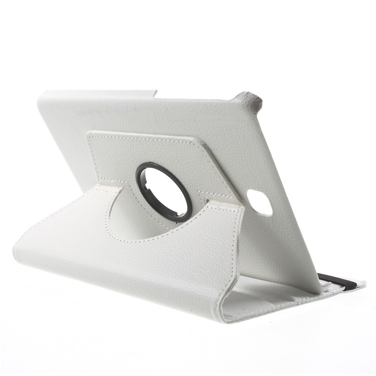 Lychee Grain Leather Case for Samsung Galaxy Tab A 8.0 T350 with 360 Degree Rotary Stand - White-5