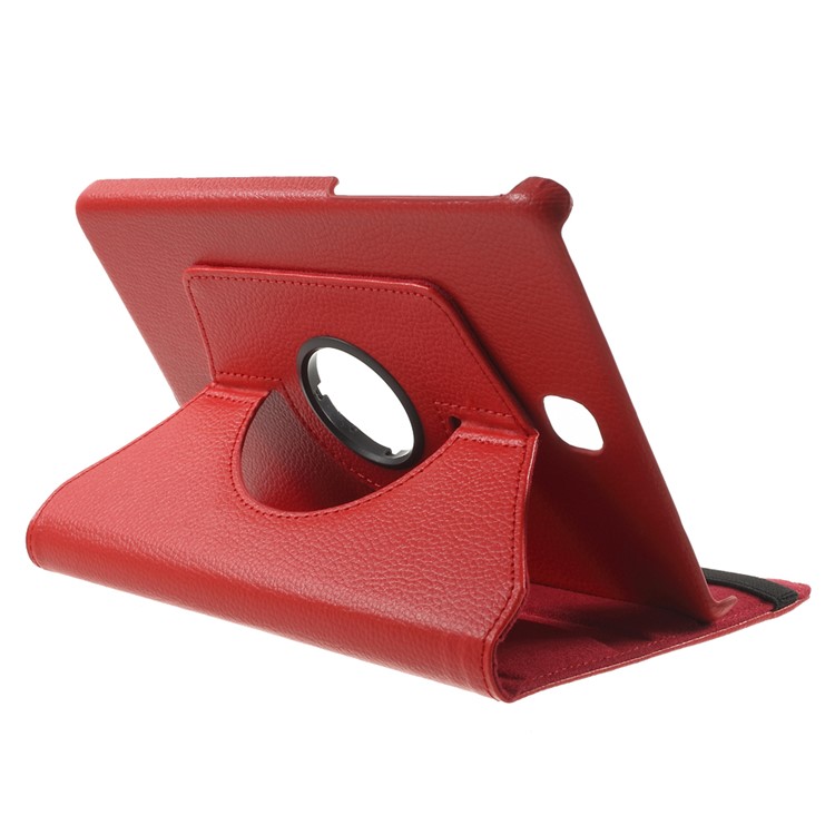 Lychee Grain Leather Case for Samsung Galaxy Tab A 8.0 T350 with 360 Degree Rotary Stand - Red-5