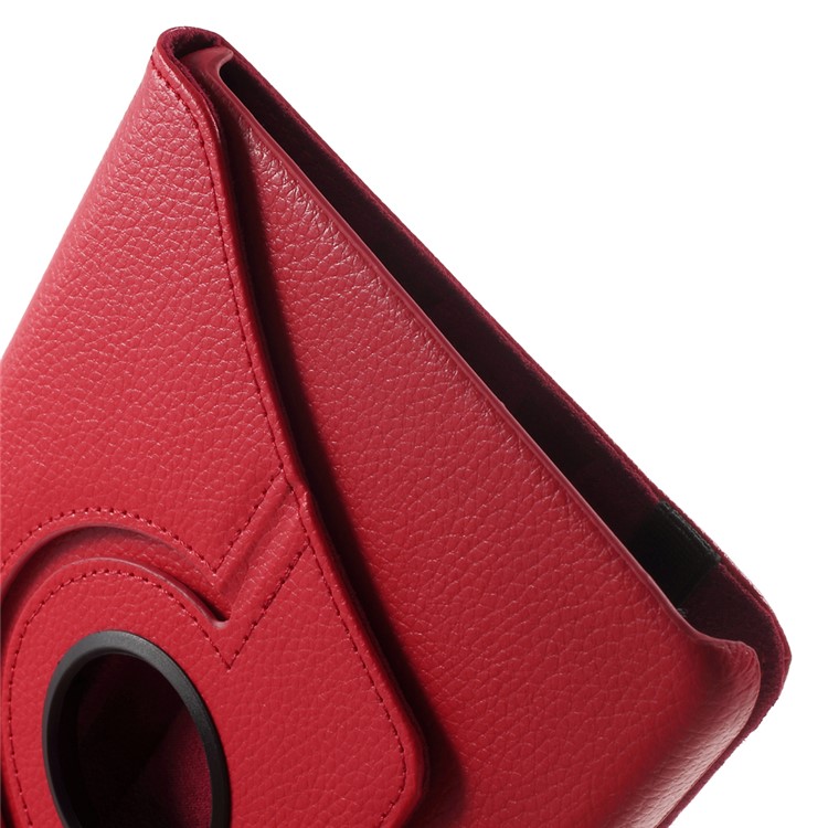 Lychee Grain Leather Case for Samsung Galaxy Tab A 8.0 T350 with 360 Degree Rotary Stand - Red-8