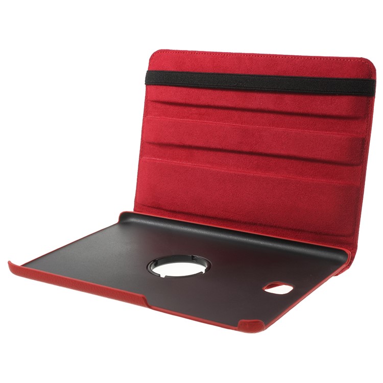Lychee Grain Leather Case for Samsung Galaxy Tab A 8.0 T350 with 360 Degree Rotary Stand - Red-9