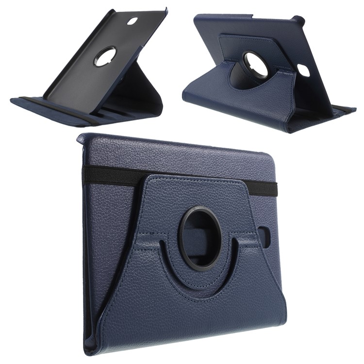 Lychee Grain Leather Rotary Stand Shell for Samsung Galaxy Tab A 8.0 T350 - Deep Blue-1