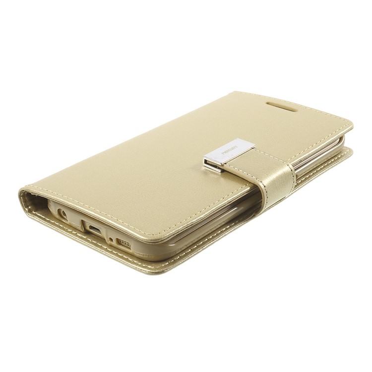 MERCURY GOOSPERY for Samsung Galaxy S6 Edge G925 Rich Diary Leather Cover - Champagne-3