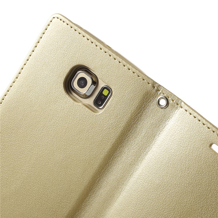 MERCURY GOOSPERY for Samsung Galaxy S6 Edge G925 Rich Diary Leather Cover - Champagne-5
