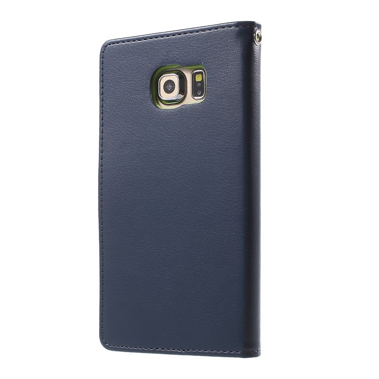 MERCURY GOOSPERY Rich Diary Leather Case for Samsung Galaxy S6 Edge G925 - Blue-2