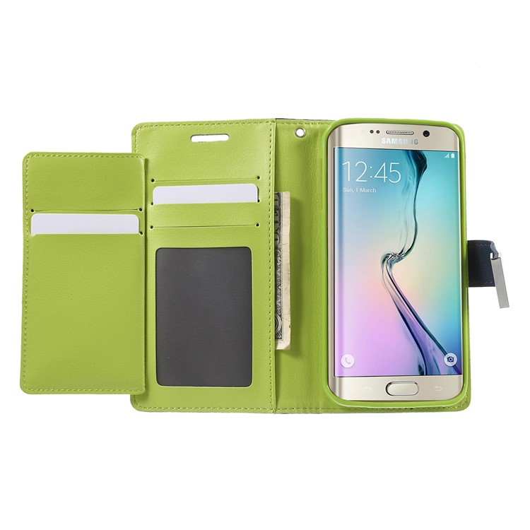 MERCURY GOOSPERY Rich Diary Leather Case for Samsung Galaxy S6 Edge G925 - Blue-4