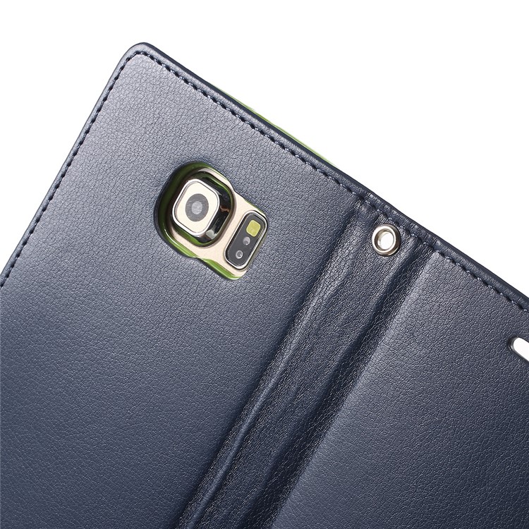 MERCURY GOOSPERY Rich Diary Leather Case for Samsung Galaxy S6 Edge G925 - Blue-6