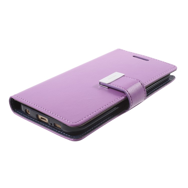 MERCURY GOOSPERY Rich Diary Leather Shell for Samsung Galaxy S6 Edge G925 - Purple-3