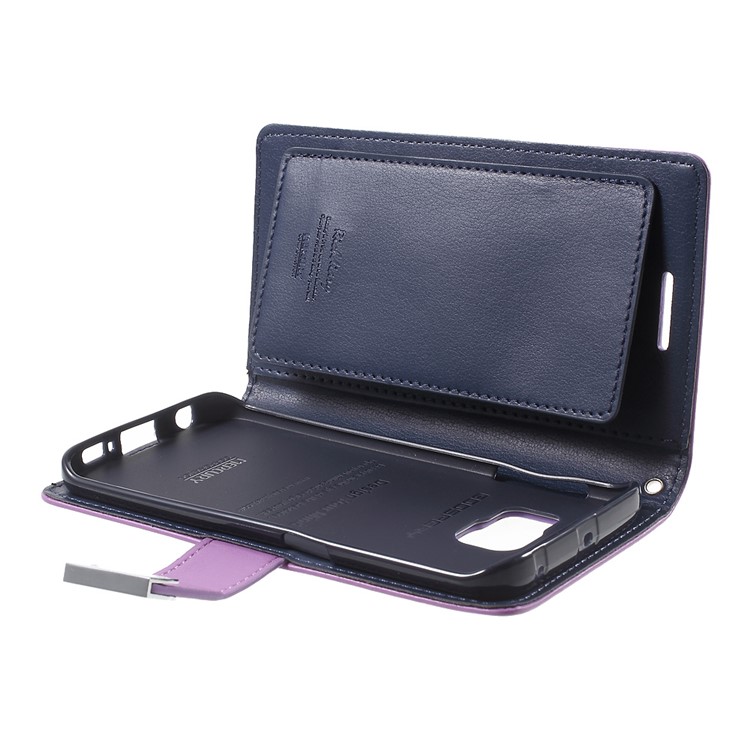 MERCURY GOOSPERY Rich Diary Leather Shell for Samsung Galaxy S6 Edge G925 - Purple-5
