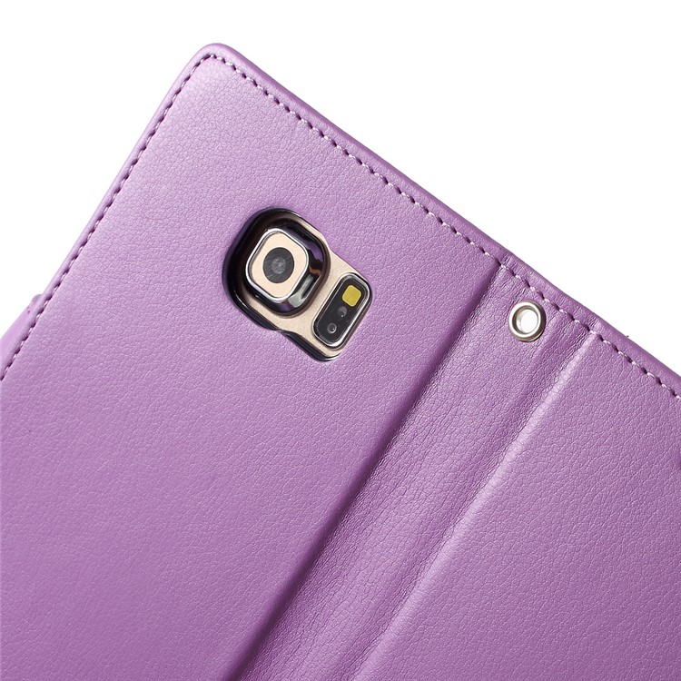 MERCURY GOOSPERY Rich Diary Leather Shell for Samsung Galaxy S6 Edge G925 - Purple-6