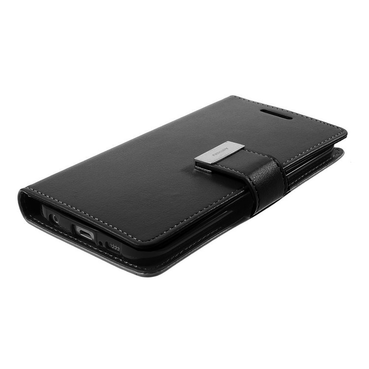 MERCURY GOOSPERY Rich Diary Leather Case for Samsung Galaxy S6 Edge G925 - Black-4