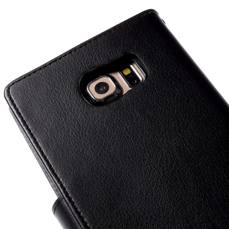 MERCURY GOOSPERY Rich Diary Leather Case for Samsung Galaxy S6 Edge G925 - Black-8