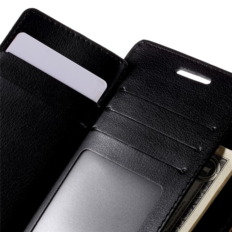 MERCURY GOOSPERY Rich Diary Leather Case for Samsung Galaxy S6 Edge G925 - Black-9