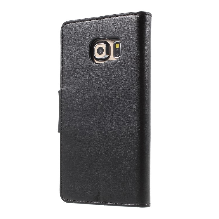 MERCURY GOOSPERY Wallet Leather Case for Samsung Galaxy S6 Edge G925 with Stand - Black-2