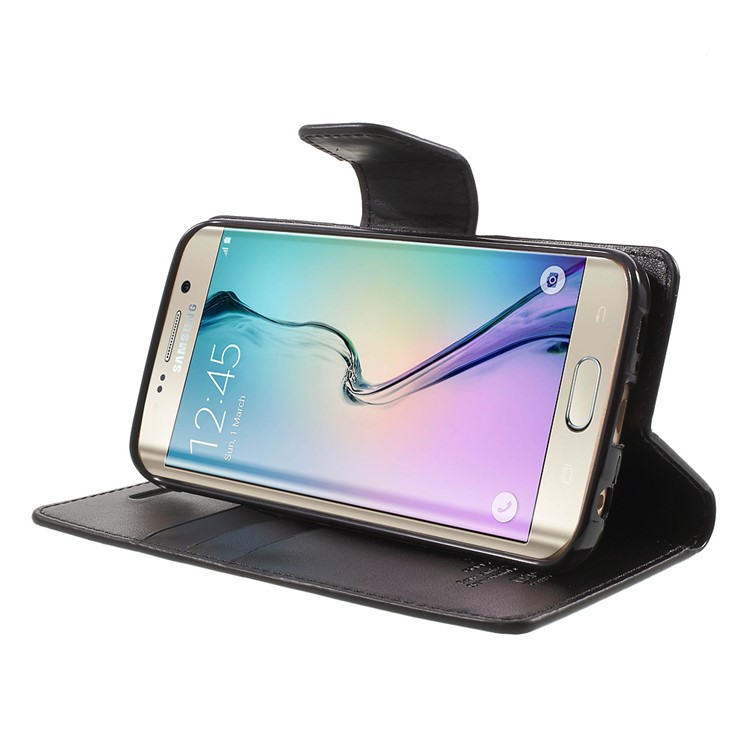 MERCURY GOOSPERY Wallet Leather Case for Samsung Galaxy S6 Edge G925 with Stand - Black-3