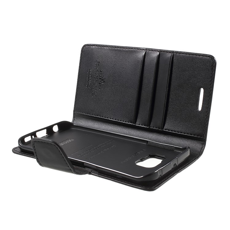 MERCURY GOOSPERY Wallet Leather Case for Samsung Galaxy S6 Edge G925 with Stand - Black-6