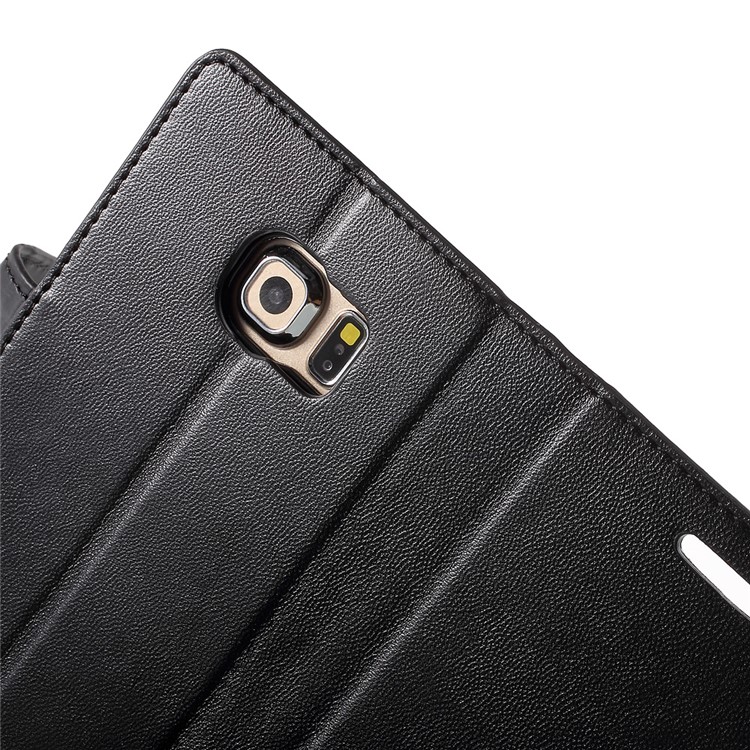 MERCURY GOOSPERY Wallet Leather Case for Samsung Galaxy S6 Edge G925 with Stand - Black-8