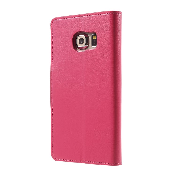 MERCURY GOOSPERY Wallet Leather Cover for Samsung Galaxy S6 Edge G925 with Stand - Rose-2