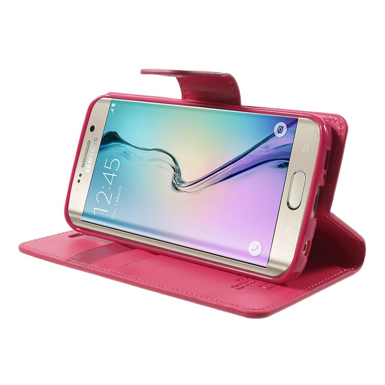 MERCURY GOOSPERY Wallet Leather Cover for Samsung Galaxy S6 Edge G925 with Stand - Rose-3