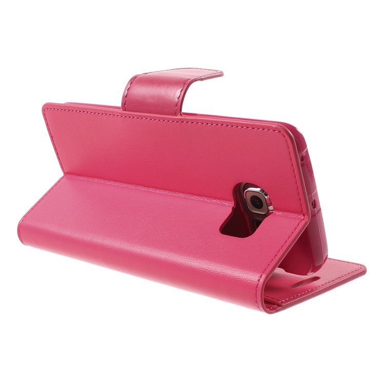 MERCURY GOOSPERY Wallet Leather Cover for Samsung Galaxy S6 Edge G925 with Stand - Rose-4