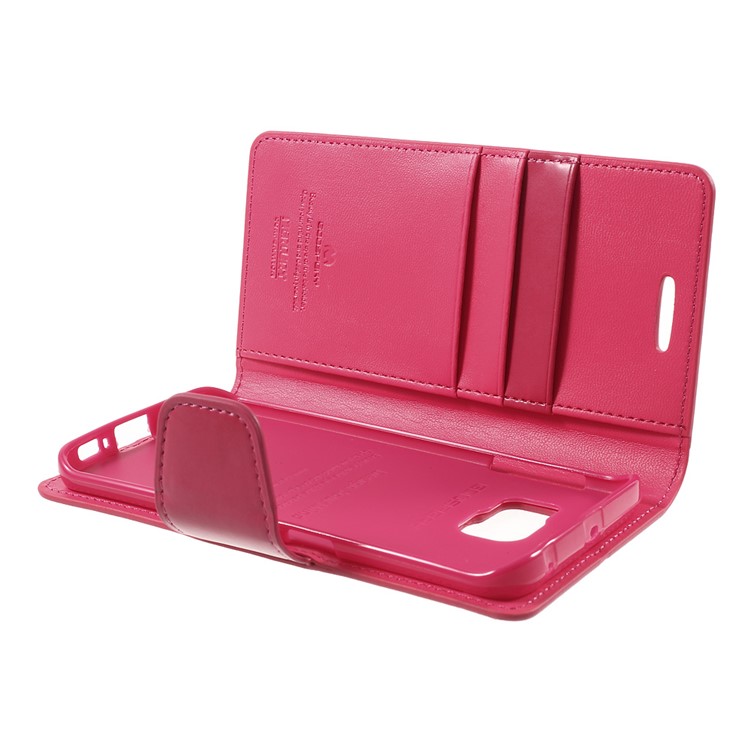 MERCURY GOOSPERY Wallet Leather Cover for Samsung Galaxy S6 Edge G925 with Stand - Rose-6