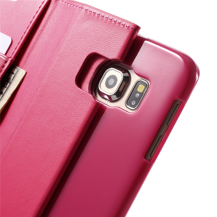 MERCURY GOOSPERY Wallet Leather Cover for Samsung Galaxy S6 Edge G925 with Stand - Rose-7