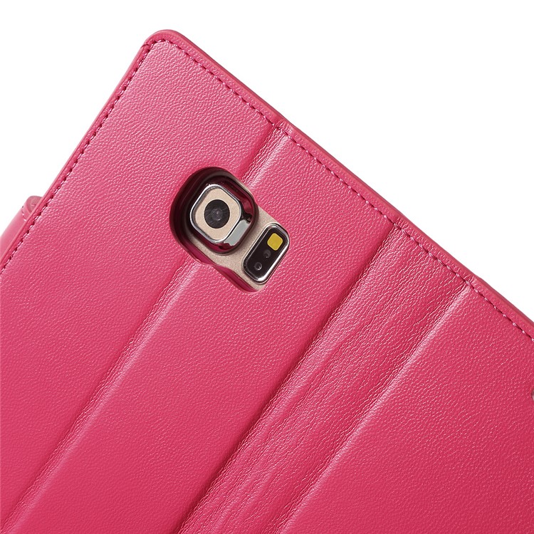 MERCURY GOOSPERY Wallet Leather Cover for Samsung Galaxy S6 Edge G925 with Stand - Rose-8