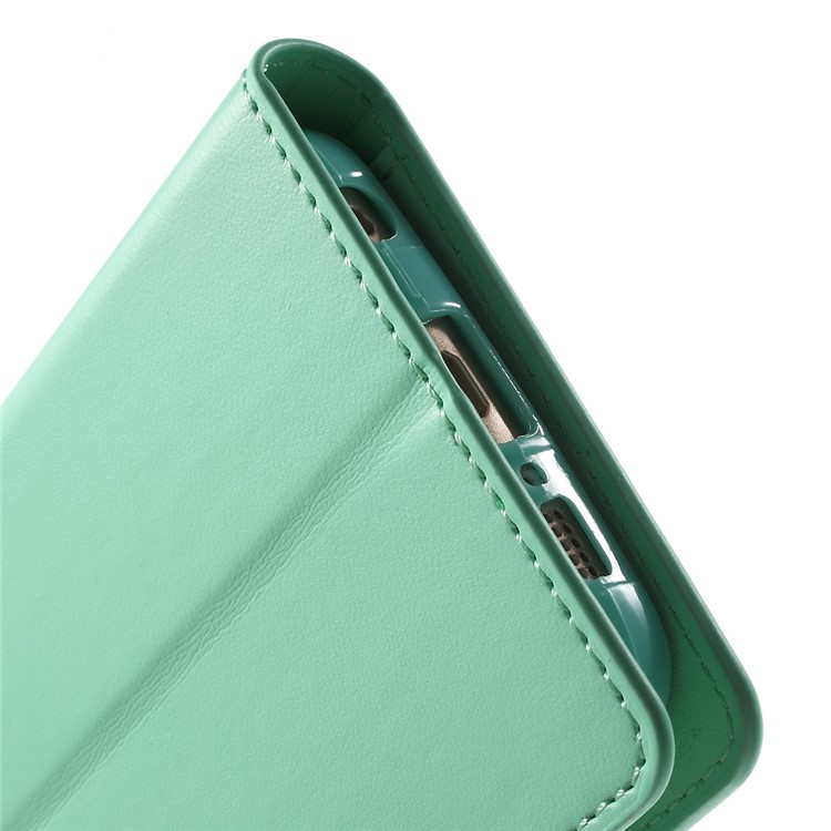 MERCURY GOOSPERY Wallet Leather Cover for Samsung Galaxy S6 Edge G925 with Stand - Cyan-9