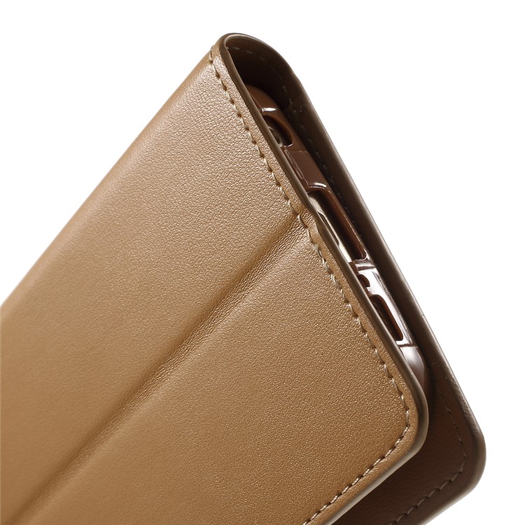 MERCURY GOOSPERY Wallet Leather Cover for Samsung Galaxy S6 Edge G925 with Stand - Brown-10