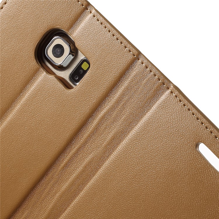MERCURY GOOSPERY Wallet Leather Cover for Samsung Galaxy S6 Edge G925 with Stand - Brown-8