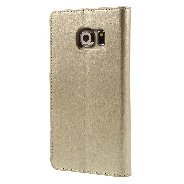 MERCURY GOOSPERY Wallet Leather Cover for Samsung Galaxy S6 Edge G925 - Gold-2