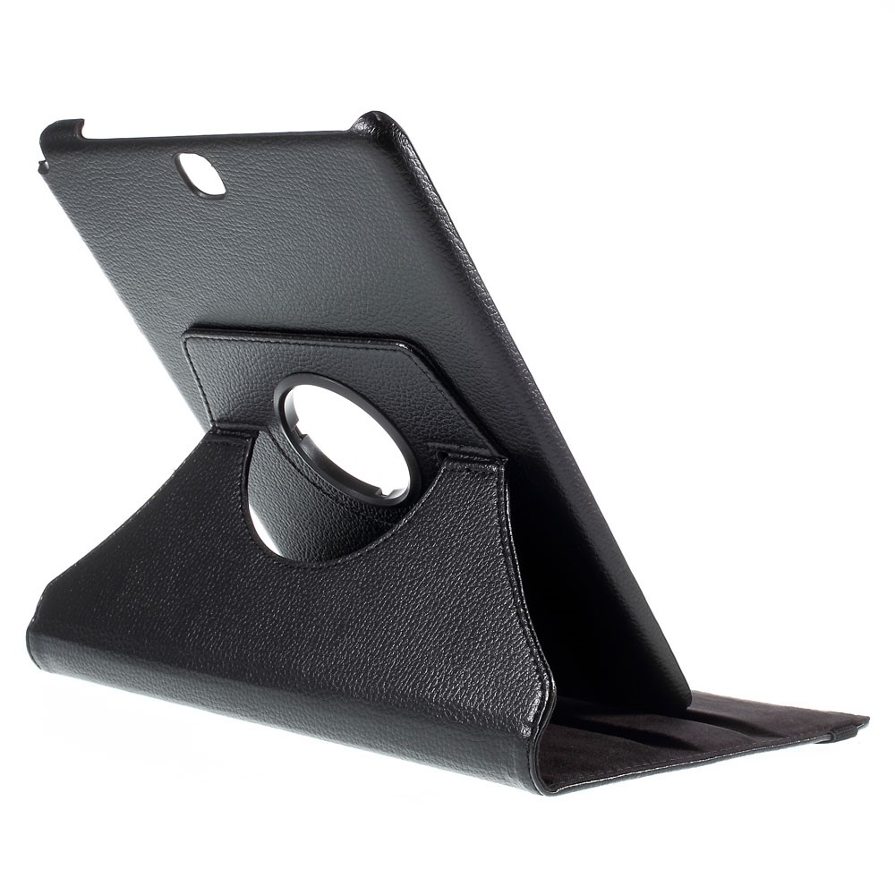 Lychee Grain Leather Rotary Stand Shell for Samsung Galaxy Tab A 9.7 T550 T555 - Black-7