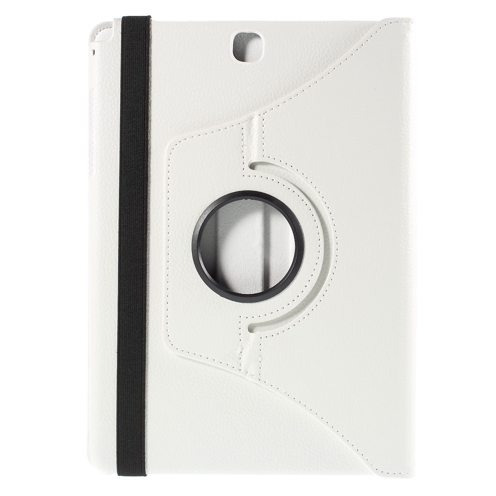 Lychee Grain Leather Rotary Stand Shell for Samsung Galaxy Tab A 9.7 T550 T555 - White-3