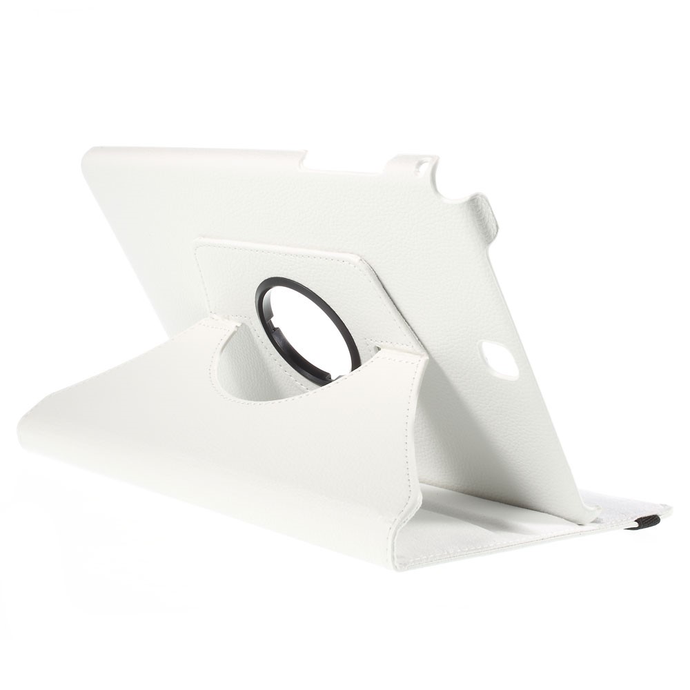 Lychee Grain Leather Rotary Stand Shell for Samsung Galaxy Tab A 9.7 T550 T555 - White-5