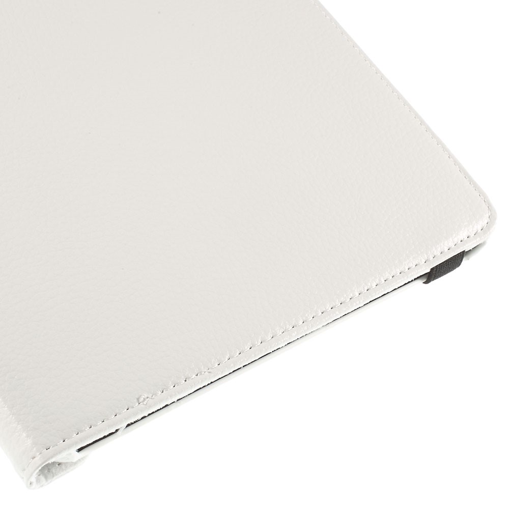 Para o Samsung Galaxy Tab A 9.7 T550 T555 Lychee Litchi Cover Com Suporte Rotativo - Branco