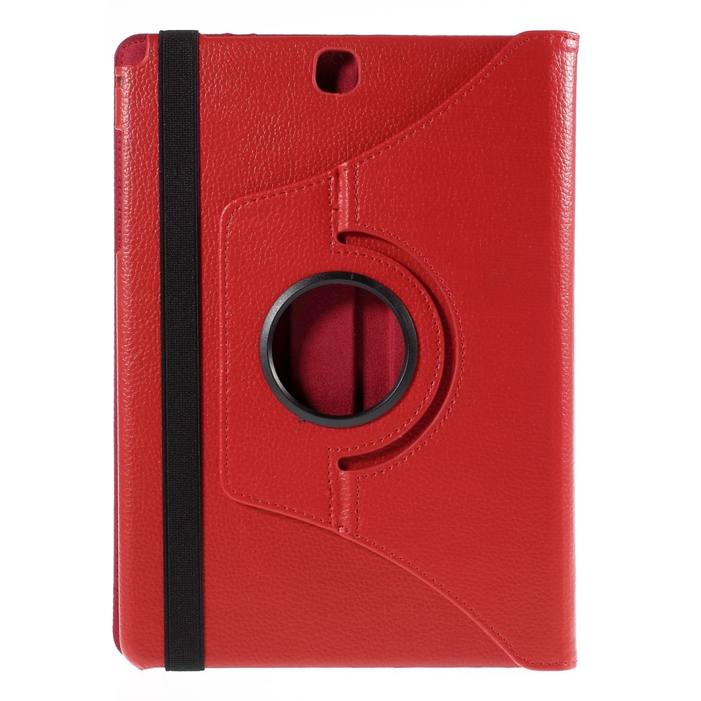 Lychee Grain Leather Rotary Stand Shell for Samsung Galaxy Tab A 9.7 T550 T555 - Red-3