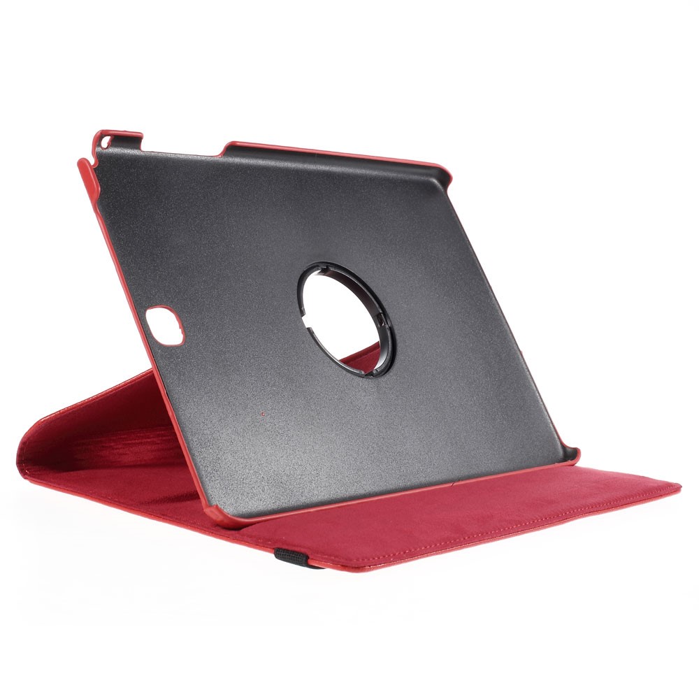 Lychee Grain Leather Rotary Stand Shell for Samsung Galaxy Tab A 9.7 T550 T555 - Red-4