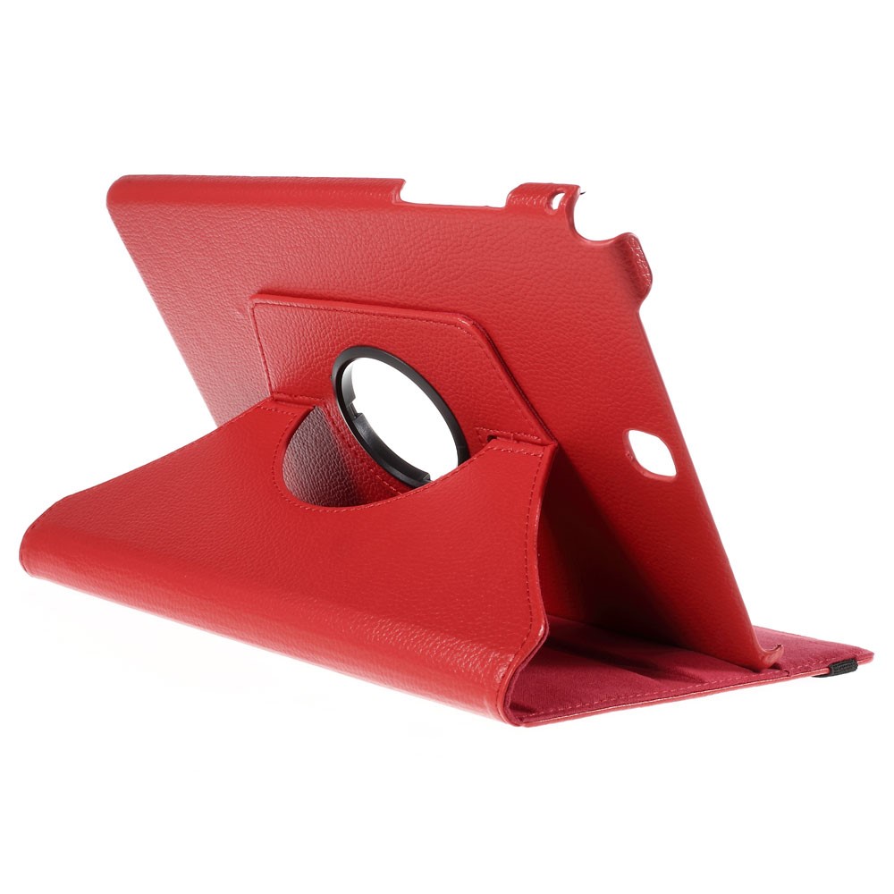 Lychee Grain Leather Rotary Stand Shell for Samsung Galaxy Tab A 9.7 T550 T555 - Red-5