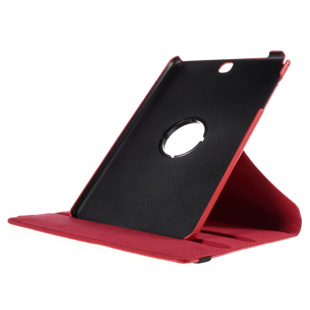 Lychee Grain Leather Rotary Stand Shell for Samsung Galaxy Tab A 9.7 T550 T555 - Red-6