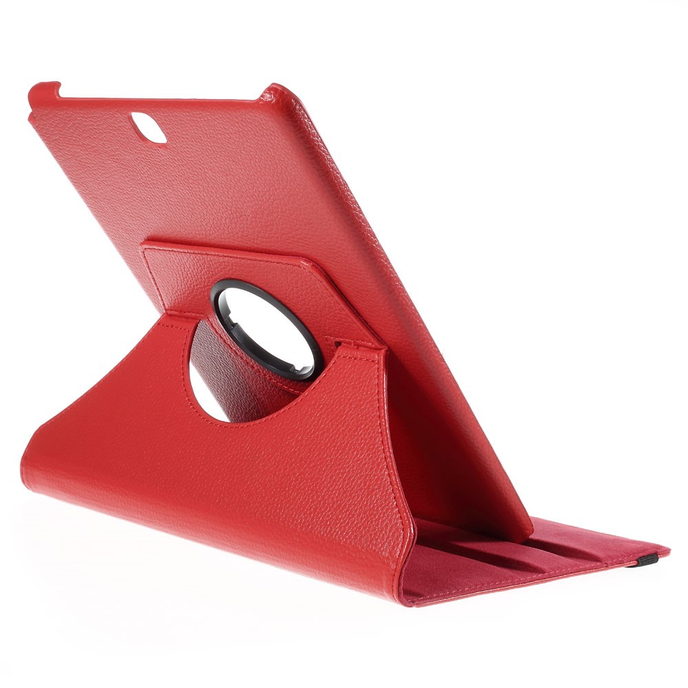 Lychee Grain Leather Rotary Stand Shell for Samsung Galaxy Tab A 9.7 T550 T555 - Red-7