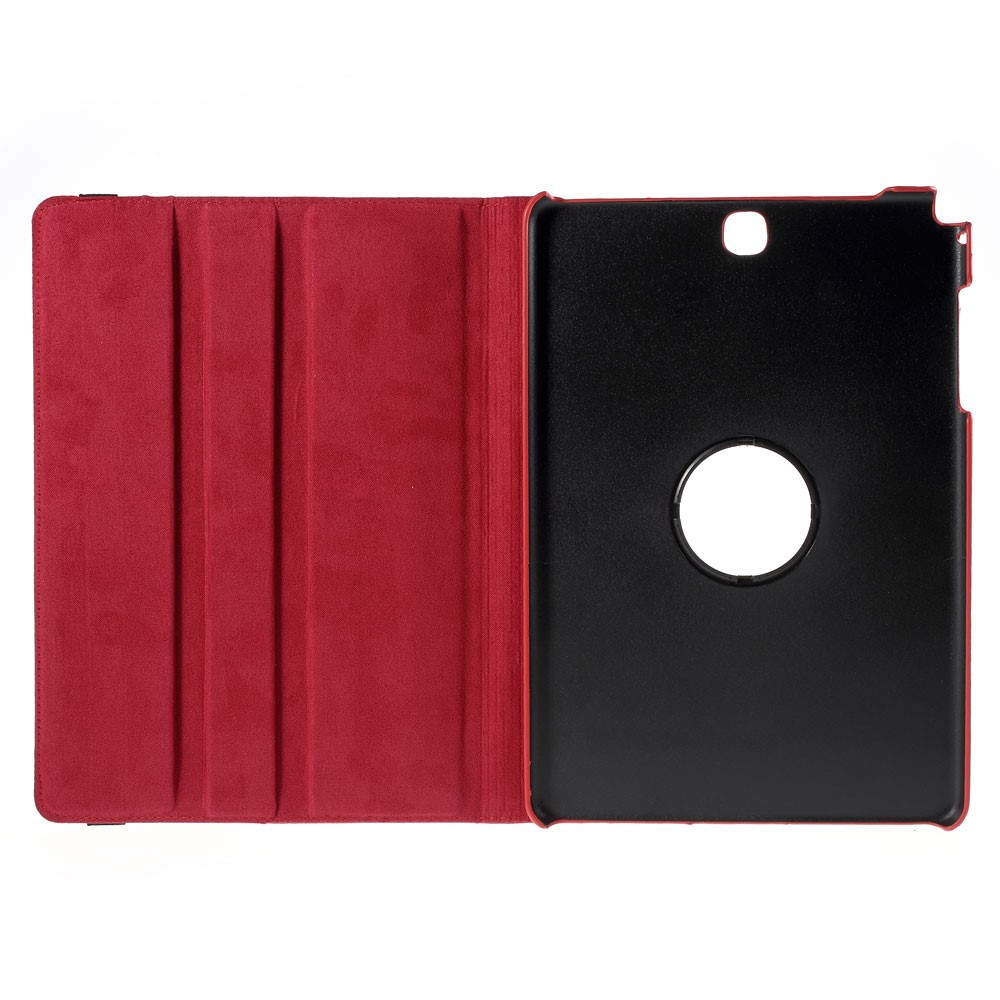 Lychee Grain Leather Rotary Stand Shell for Samsung Galaxy Tab A 9.7 T550 T555 - Red-8