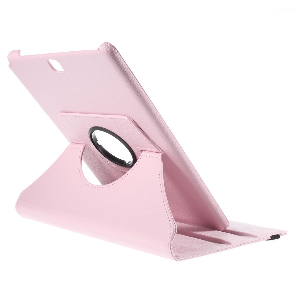 For Samsung Galaxy Tab A 9.7 T550 T555 Lychee Litchi Leather Cover with Rotary Stand - Pink-7