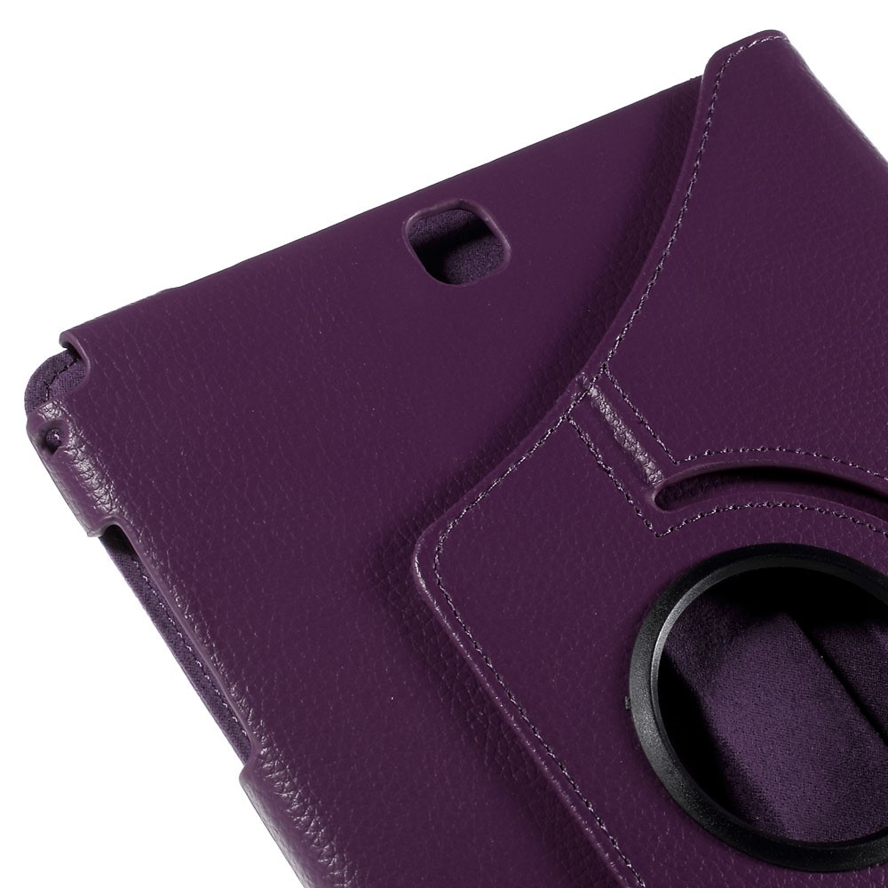 Per Samsung Galaxy Tab un Coperchio in Pelle Lychee Litchi T555 T555 T555 Con Supporto Rotante - Viola