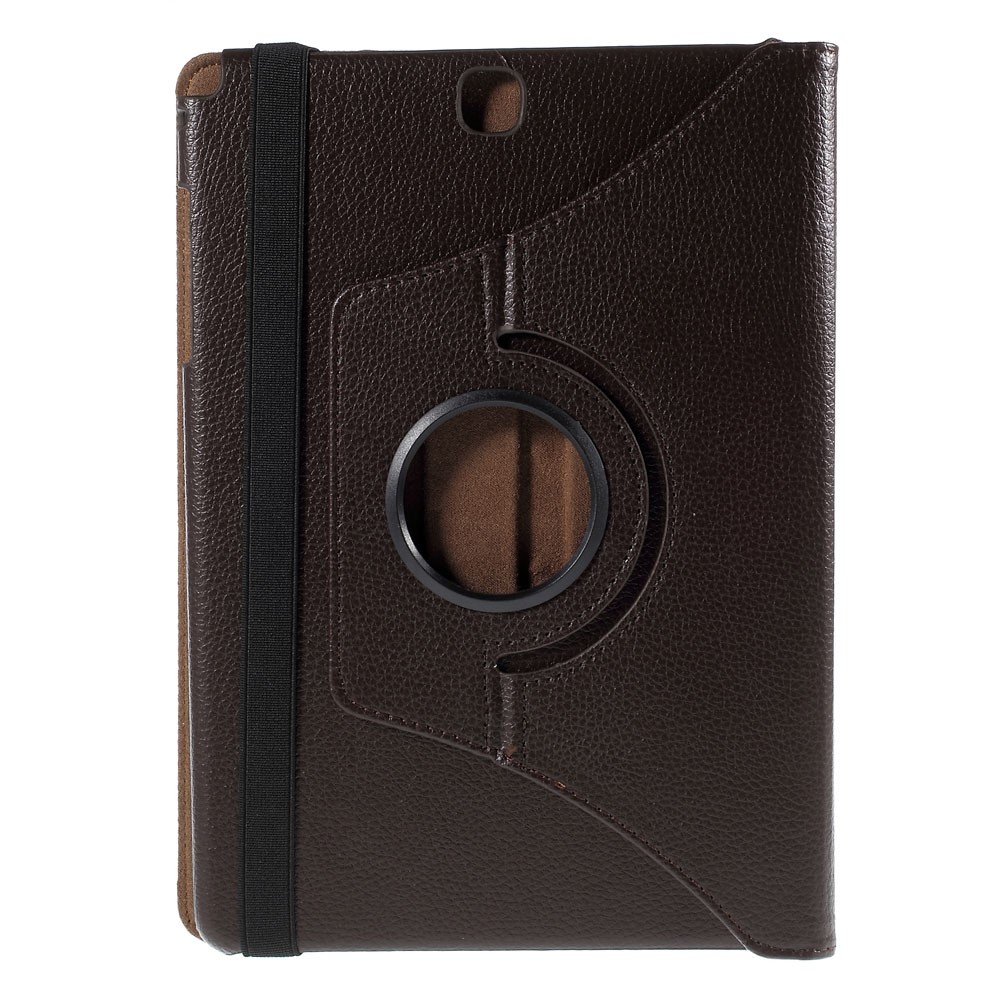 For Samsung Galaxy Tab A 9.7 T550 T555 Lychee Leather Cover with Rotary Stand - Coffee-3