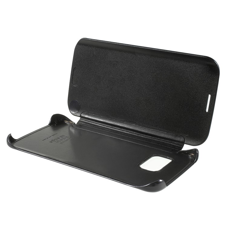 Invisible View Plated PC Smart Leather Flip Case for Samsung Galaxy S6 edge G925 - Black-5